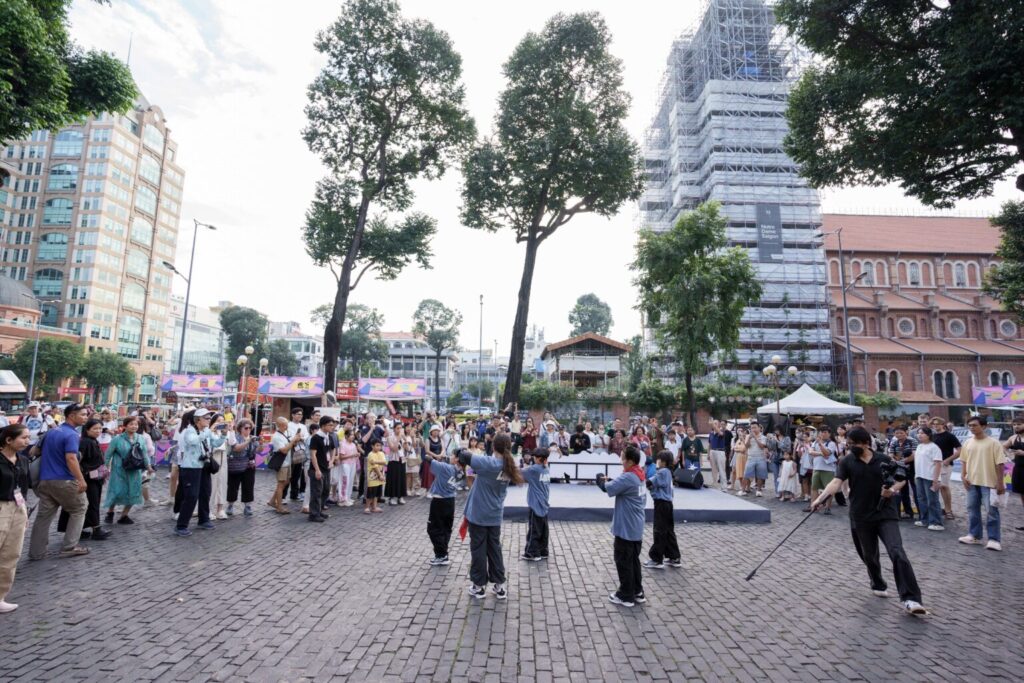 Visitors joined in the energetic dance moves performed by young talents