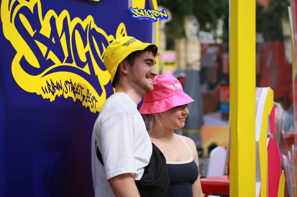 Signature bucket hats from the festival were handed out to participants at the Check-in Booth