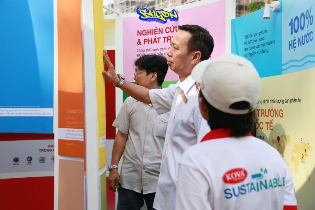Visitors explored eight unique paint colors showcased at the KOVA paint booth