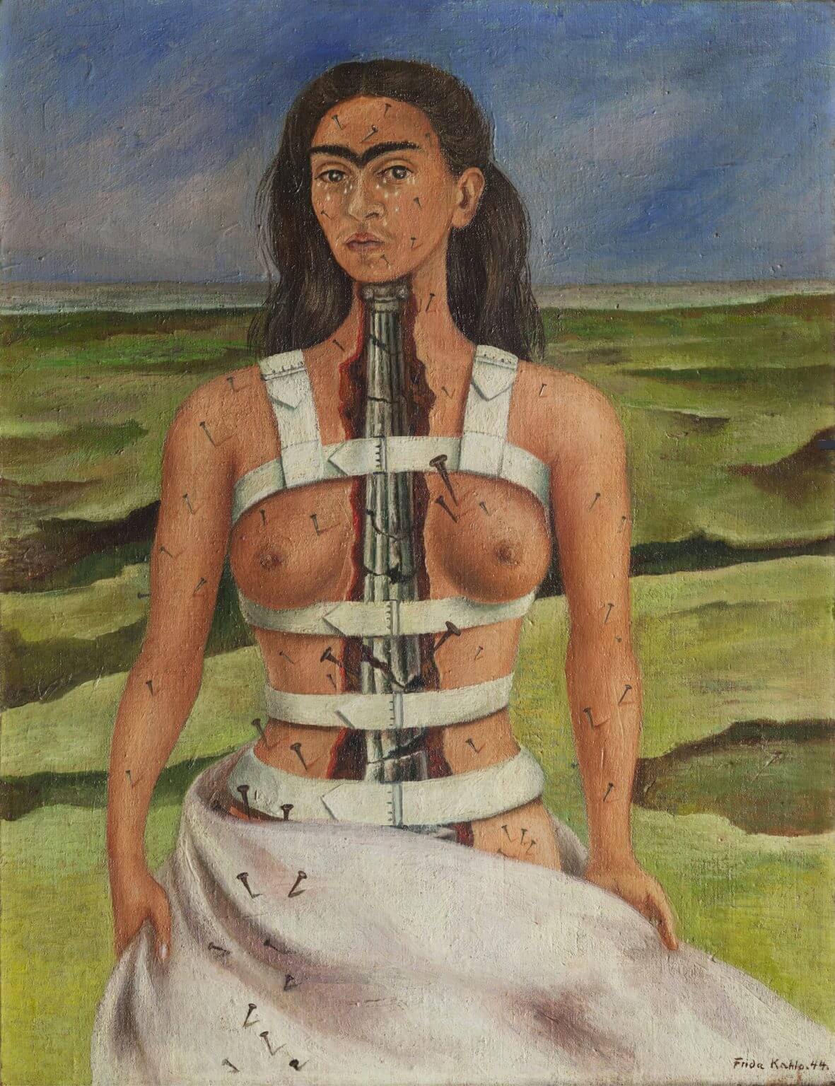 Tác phẩm ‘The Broken Column’ được thực hiện vào năm 1944. Ảnh: dailyartmagazine.com
