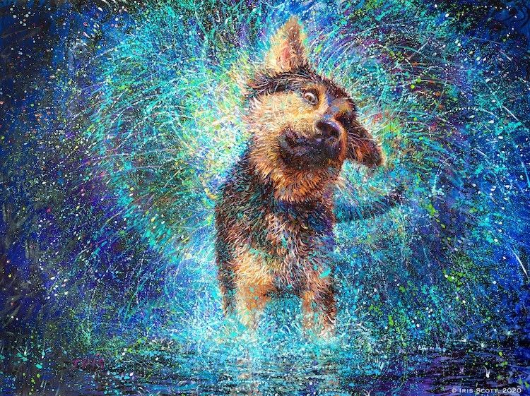 In her paintings, the animals appear to come alive and move on the canvas. Image: mymodernmet.com