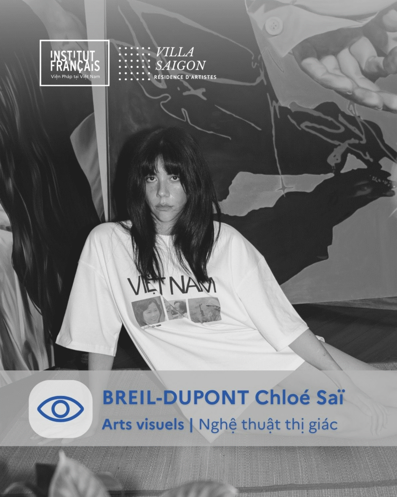 Chloé Saï Breil-Dupont at the exhibition 'Ở đây, ở đó và ở khắp mọi nơi'. Photo: Institut français