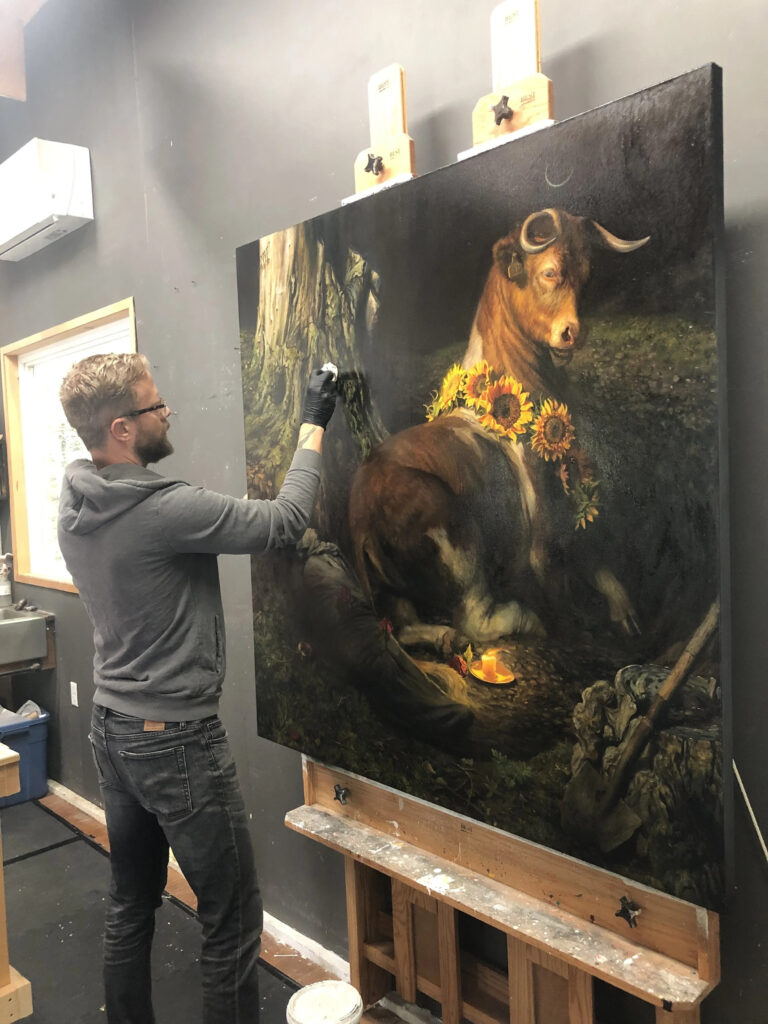 Martin Wittfooth in his creative space. 