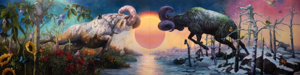 The diptych Duel by the artist.