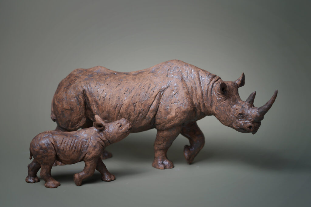 Tác phẩm Tê giác đen châu Phi.