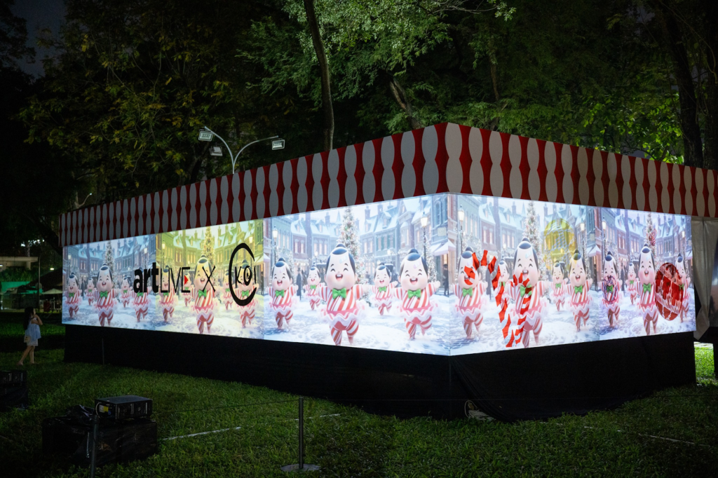 Hình ảnh Baby Sumo Kō hiện lên sống động qua trình chiếu 3D Mapping