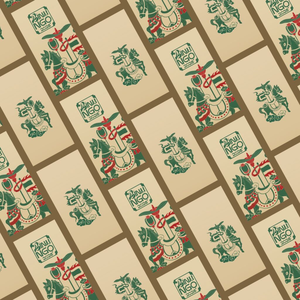 Bao lì xì Bính Ngọ 2026 mang đậm phong cách đồ họa dân gian đương đại. 