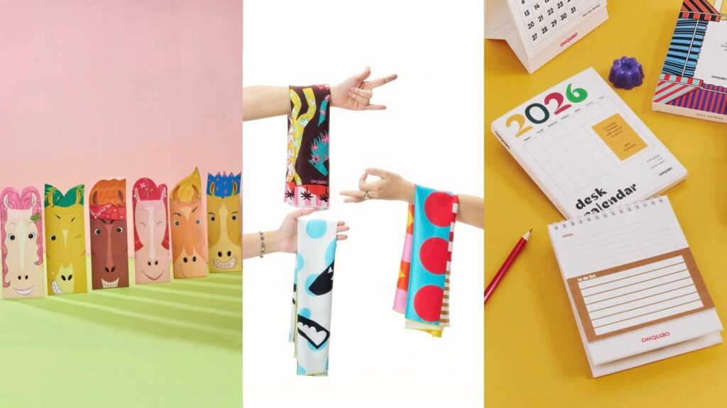 4 hoạt động cho mùa Tết của giới trẻ Sài thành thêm thú vị 2 Các sản phẩm bao lì xì, khăn bandana, lịch mang chủ đề Tết có mặt tại OHQUAO. Ảnh: OHQUAO