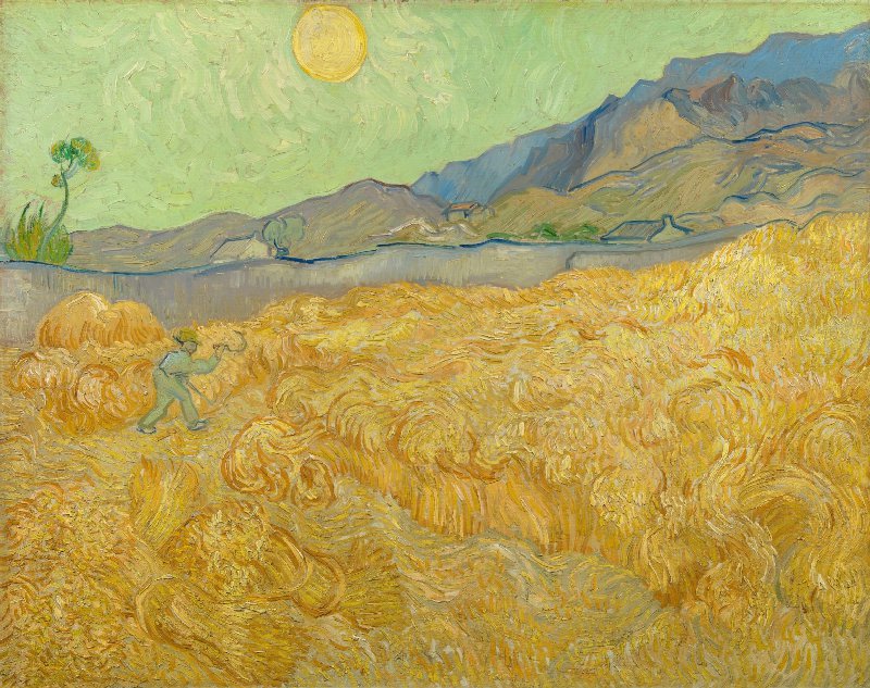 Tác phẩm Wheatfield with a Reaper của Van Gogh