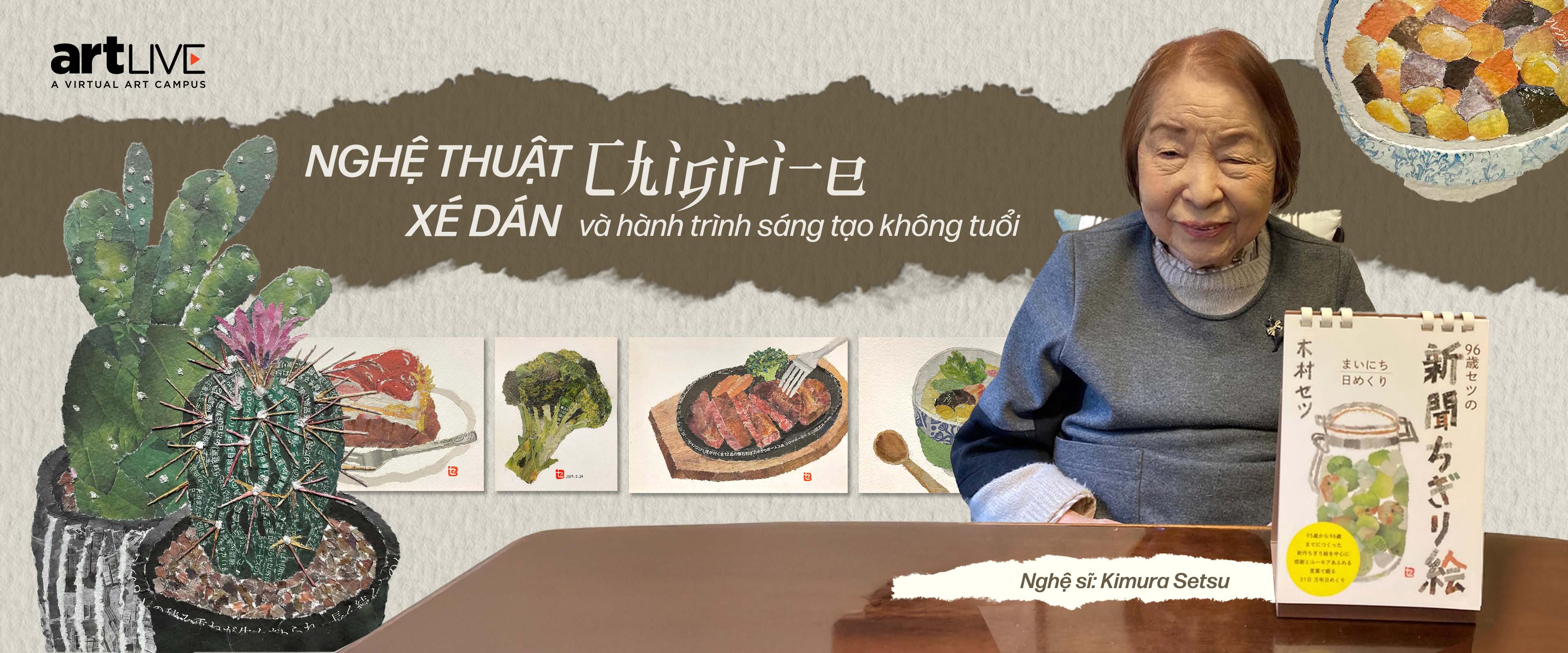 Nghệ thuật xé dán Chigiri-e và hành trình sáng tạo không tuổi